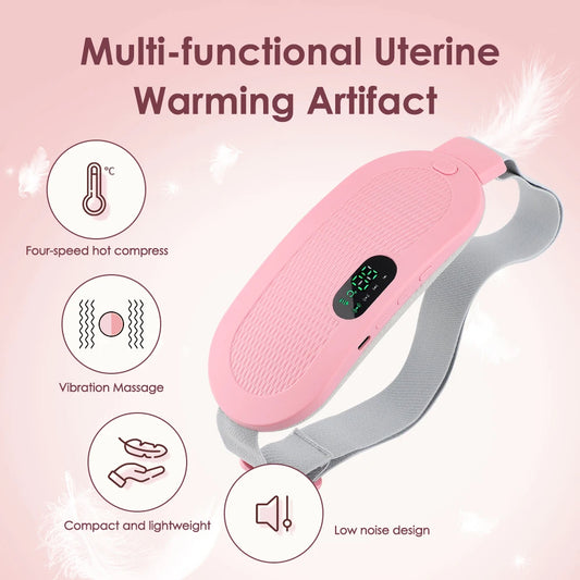 Portable Menstrual Heating Pad and Waist Belt for Period Cramp Relief – Dysmenorrhea Massager and Warm Palace Therapy